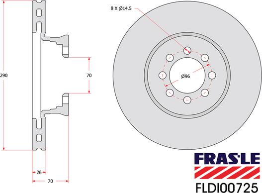 FRAS-LE FLDI00725 - Гальмівний диск autocars.com.ua