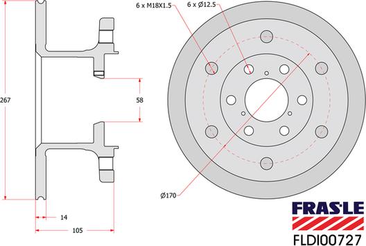 FRAS-LE FLDI00727 - Гальмівний диск autocars.com.ua