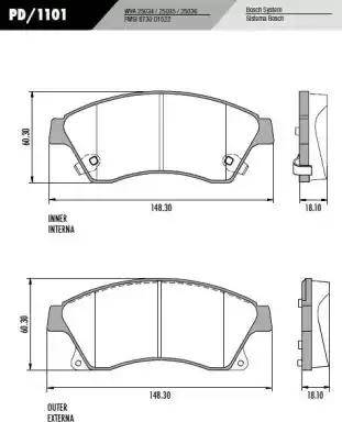 FRAS-LE PD/1101 - Гальмівні колодки, дискові гальма autocars.com.ua