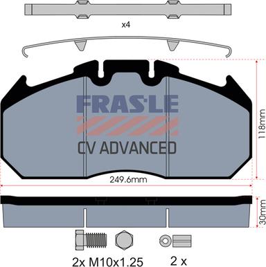 FRAS-LE PD/129-K009-CV - Гальмівні колодки, дискові гальма autocars.com.ua