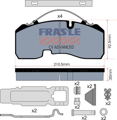 FRAS-LE PD/142-K023-CV - Гальмівні колодки, дискові гальма autocars.com.ua