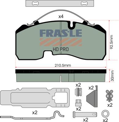 FRAS-LE PD/142-K023-HD - Гальмівні колодки, дискові гальма autocars.com.ua