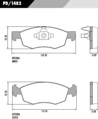 FRAS-LE PD/1482 - Гальмівні колодки, дискові гальма autocars.com.ua