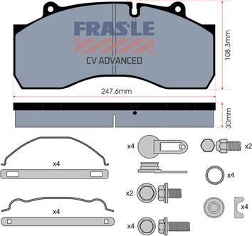 FRAS-LE PD/170-K016-CV - Гальмівні колодки, дискові гальма autocars.com.ua