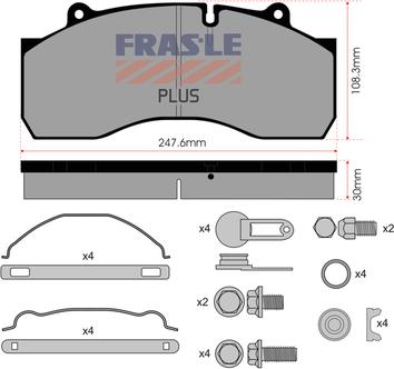 FRAS-LE PD/170-K016-PLUS - Гальмівні колодки, дискові гальма autocars.com.ua