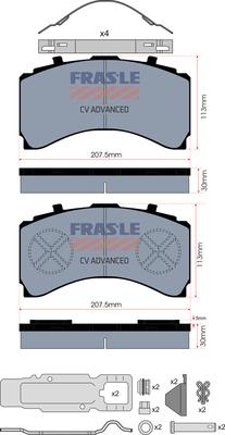 FRAS-LE PD/206-K025-CV - Гальмівні колодки, дискові гальма autocars.com.ua