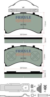 FRAS-LE PD/206-K025-HD - Тормозные колодки, дисковые, комплект autodnr.net