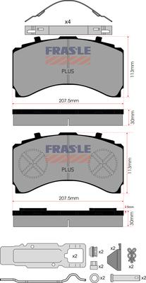 FRAS-LE PD/206-K025-PLUS - Тормозные колодки, дисковые, комплект autodnr.net