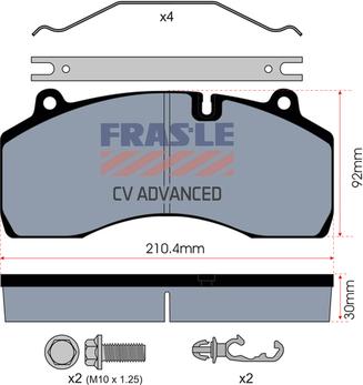 FRAS-LE PD/209-A-K029-CV - Гальмівні колодки, дискові гальма autocars.com.ua