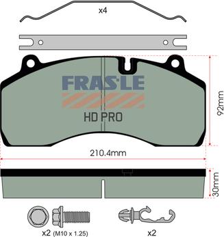 FRAS-LE PD/209-A-K029-HD - Гальмівні колодки, дискові гальма autocars.com.ua