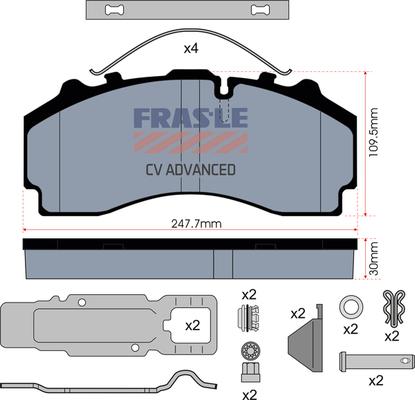 FRAS-LE PD/224-K021-CV - Гальмівні колодки, дискові гальма autocars.com.ua