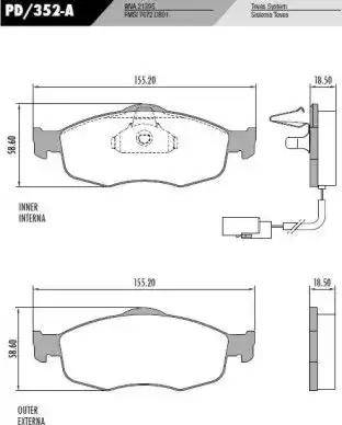 FRAS-LE PD/352-A - Тормозные колодки, дисковые, комплект autodnr.net