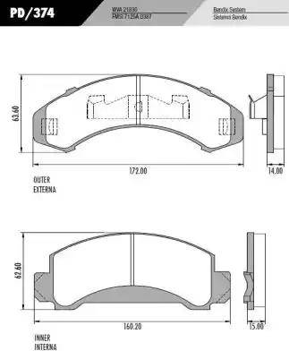 FRAS-LE PD374 - Тормозные колодки, дисковые, комплект autodnr.net