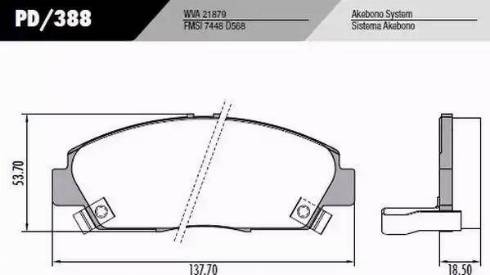 FRAS-LE PD388 - Тормозные колодки, дисковые, комплект autodnr.net