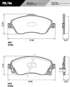 FRAS-LE PD46 - Гальмівні колодки, дискові гальма autocars.com.ua