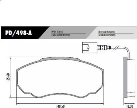 FRAS-LE PD/498-A - Гальмівні колодки, дискові гальма autocars.com.ua