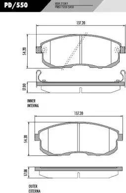 FRAS-LE PD/550 - Гальмівні колодки, дискові гальма autocars.com.ua