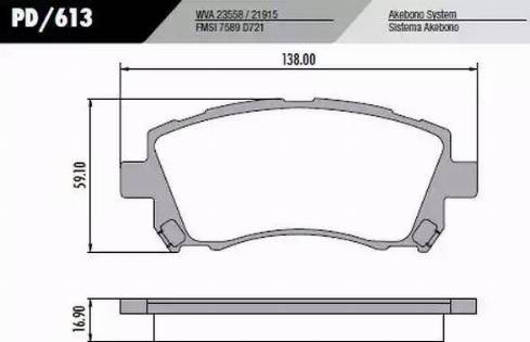 FRAS-LE PD613 - Тормозные колодки, дисковые, комплект autodnr.net