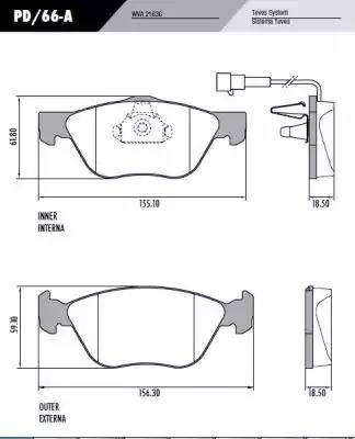 FRAS-LE PD/66-A - Гальмівні колодки, дискові гальма autocars.com.ua