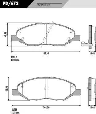 FRAS-LE PD/672 - Гальмівні колодки, дискові гальма autocars.com.ua