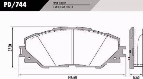 FRAS-LE PD/744 - Гальмівні колодки, дискові гальма autocars.com.ua