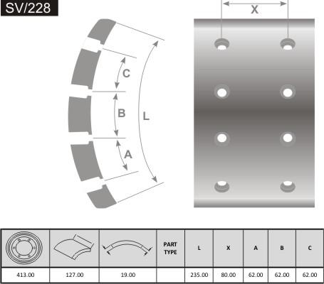 FRAS-LE SV/228 - Тормозные накладки, барабанный тормоз autodnr.net