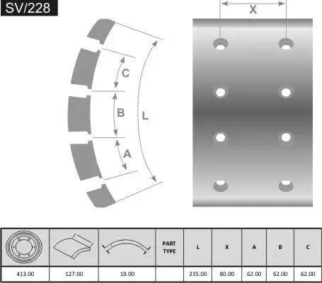 FRAS-LE SV/228-X - Тормозные накладки, барабанный тормоз autodnr.net