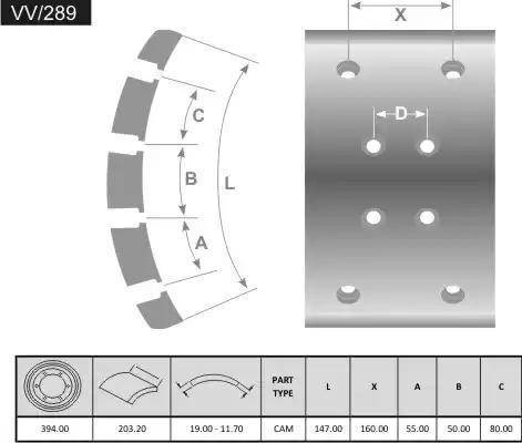 FRAS-LE VV/289-X - Гальмівні колодки, барабанне гальмо autocars.com.ua