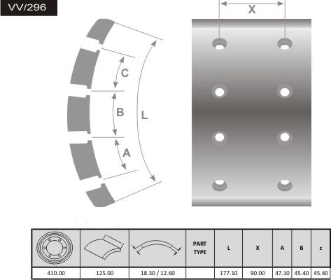 FRAS-LE VV/296 - Гальмівні колодки, барабанне гальмо autocars.com.ua
