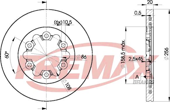 FREMAX BD-0001 - Тормозной диск avtokuzovplus.com.ua