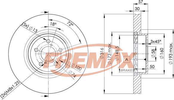 FREMAX BD-0035 - Гальмівний диск autocars.com.ua