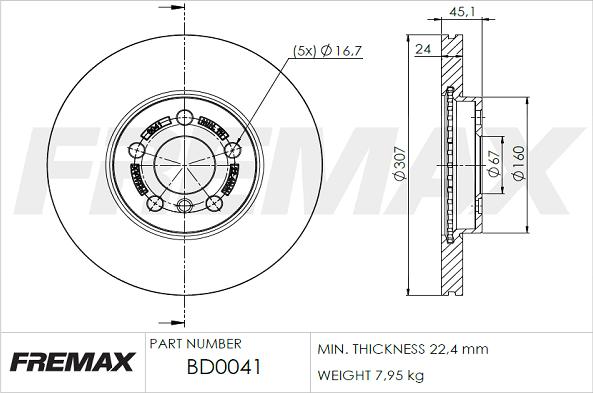 FREMAX BD-0041 - Тормозной диск avtokuzovplus.com.ua