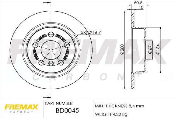 FREMAX BD-0045 - Тормозной диск avtokuzovplus.com.ua