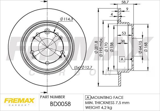 FREMAX BD-0058 - Гальмівний диск autocars.com.ua