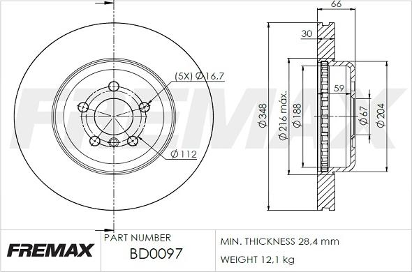 FREMAX BD-0097 - Гальмівний диск autocars.com.ua