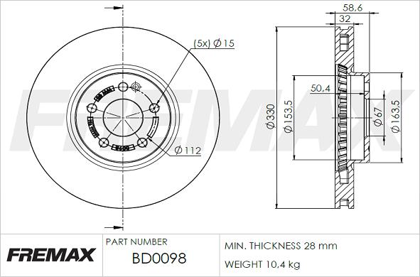 FREMAX BD-0098 - Гальмівний диск autocars.com.ua