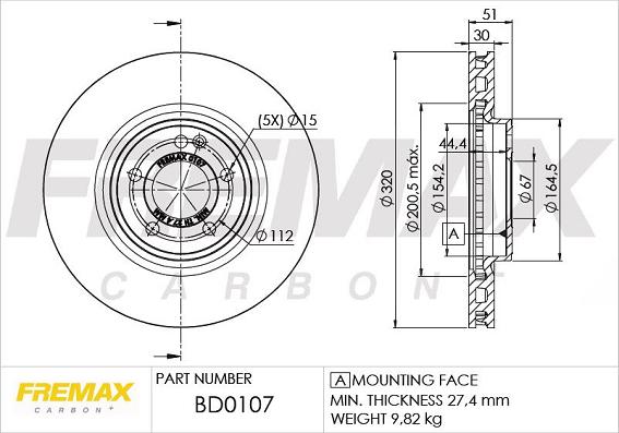 FREMAX BD-0107 - Гальмівний диск autocars.com.ua