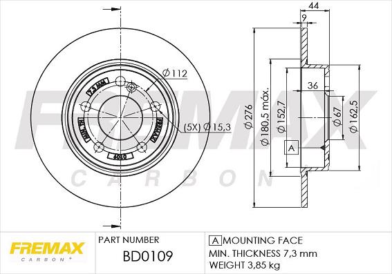 FREMAX BD-0109 - Тормозной диск avtokuzovplus.com.ua