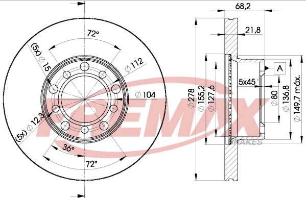 FREMAX BD-0172 - Тормозной диск avtokuzovplus.com.ua