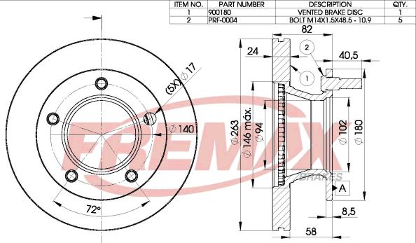 FREMAX BD-0180 - Гальмівний диск autocars.com.ua