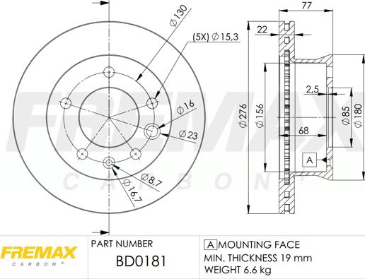 FREMAX BD-0181 - Тормозной диск autodnr.net