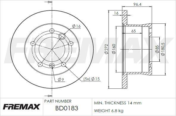 FREMAX BD-0183 - Тормозной диск autodnr.net