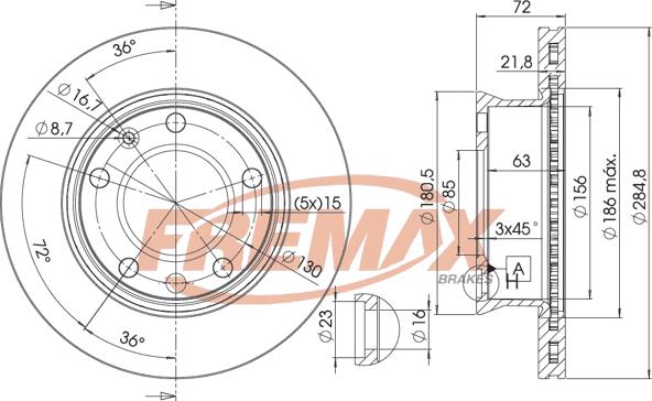 FREMAX BD-0187 - Гальмівний диск autocars.com.ua