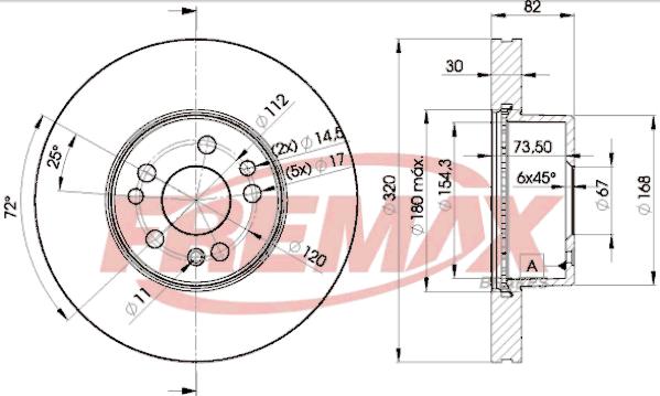 FREMAX BD-0212 - Гальмівний диск autocars.com.ua