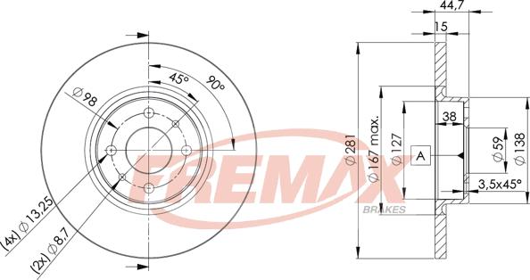 FREMAX BD-0355 - Гальмівний диск autocars.com.ua