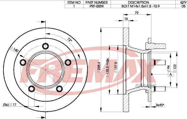 FREMAX BD-0372 - Гальмівний диск autocars.com.ua