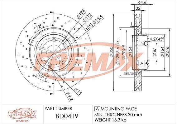 FREMAX BD-0419 - Тормозной диск avtokuzovplus.com.ua