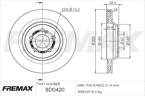 FREMAX BD-0420 - Тормозной диск avtokuzovplus.com.ua