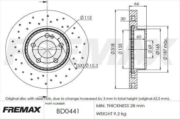 FREMAX BD-0441 - Гальмівний диск autocars.com.ua