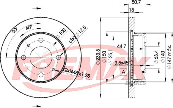 FREMAX BD-0550 - Тормозной диск avtokuzovplus.com.ua